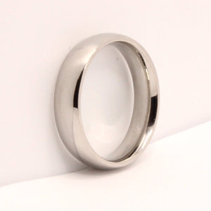 Stainless Steel Smooth Short Domed High Polish Wedding Band Thumb Ring 5mm