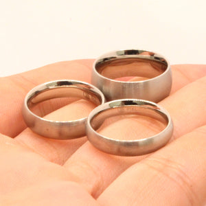 Stainless Steel Simple Plain Domed Matte Finish Wedding Thumb Ring Band 4-8mm