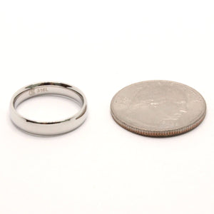 Stainless Steel Plain Domed High Polish Wedding 2-10mm Thumb/Toe Ring Band