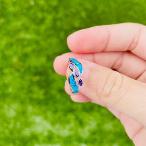 Sterling Silver Blue Synthetic Opal Marquise Bypass Ring