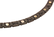 Load image into Gallery viewer, Tungsten Carbide Black Rectangular Faceted Links Magnetic Therapy Bracelet, 1/2 Inch Wide
