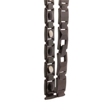 Load image into Gallery viewer, Tungsten Carbide Black Rectangular Faceted Links Magnetic Therapy Bracelet, 1/2 Inch Wide
