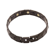 Load image into Gallery viewer, Tungsten Carbide Black Faceted Links Magnetic Therapy Bracelet, 1/2 Inch Wide
