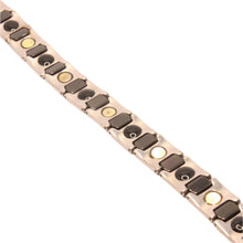 Load image into Gallery viewer, Tungsten Carbide 2-Tone Gunmetal &amp; Black Faceted Cushion Links Magnetic Therapy Bracelet, 12 Inch Wide
