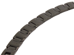 Tungsten Carbide Black Hexagon Faceted Magnetic Therapy Bracelet, 1/2 Inch Wide