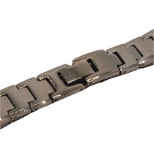 Load image into Gallery viewer, Tungsten Carbide Plain Black Germanium Magnetic Therapy Bracelet, 1/2 Inch Wide
