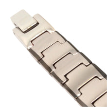 Load image into Gallery viewer, Tungsten Carbide Black Edge Bar Links Magnetic Therapy Bracelet 1/2 Inch Wide
