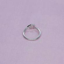 Load image into Gallery viewer, Dainty Sterling Silver Synthetic Opal Bypass Heart Ring for Women
