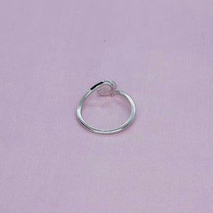 Dainty Sterling Silver Synthetic Opal Bypass Heart Ring for Women