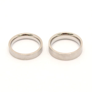 Stainless Steel Plain Matte Finish Flat Edge Wedding Thumb Ring Band 4-5mm