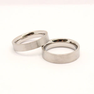 Stainless Steel Plain Matte Finish Flat Edge Wedding Thumb Ring Band 4-5mm