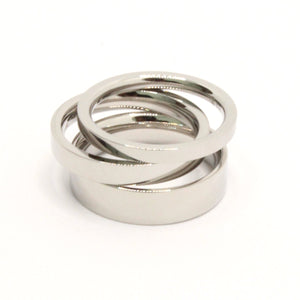 Stainless Steel Plain High Polish Matte Finish Wedding Thumb/Toe Ring Band 2-5mm