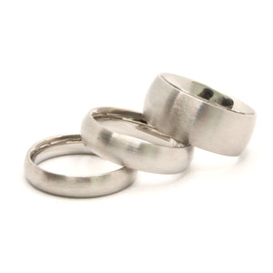 Stainless Steel Simple Plain Domed Matte Finish Wedding Thumb Ring Band 4-8mm