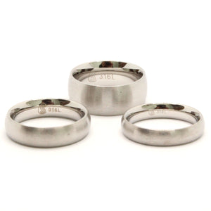 Stainless Steel Simple Plain Domed Matte Finish Wedding Thumb Ring Band 4-8mm