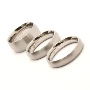 Stainless Steel Simple Plain Domed Matte Finish Wedding Thumb Ring Band 4-8mm