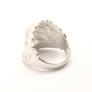 925 Sterling Silver Diamond Cut Finish Native American Head 15/16 Inch Wide, Sizes 8-13 Ring