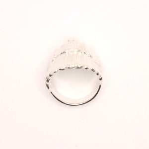 925 Sterling Silver Diamond Cut Finish Native American Head 15/16 Inch Wide, Sizes 8-13 Ring