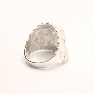 925 Sterling Silver Diamond Cut Finish Native American Head 15/16 Inch Wide, Sizes 8-13 Ring