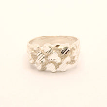 Load image into Gallery viewer, 925 Sterling Silver Diamond Cut Finish 7/16 Inch Wide, Sizes 8-13 Nugget Ring
