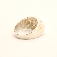 Load image into Gallery viewer, 925 Sterling Silver Diamond Cut Finish 9/16 Inch Wide, Sizes 8-13 Nugget Ring
