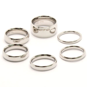 Stainless Steel Plain Domed High Polish Wedding 2-10mm Thumb/Toe Ring Band