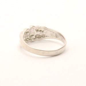 925 Sterling Silver Diamond Cut Finish Nugget Ring