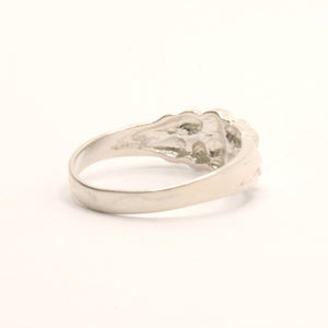 925 Sterling Silver Diamond Cut Finish Nugget Ring