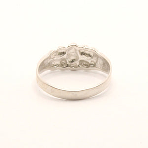 925 Sterling Silver Diamond Cut Finish Nugget Ring