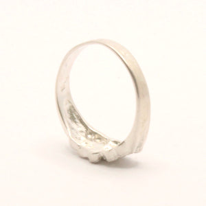 925 Sterling Silver Diamond Cut Finish Nugget Ring