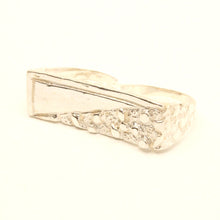 Load image into Gallery viewer, 925 Sterling Silver Rectangular Two Finger (5/8 Inch Wide, Sizes 8-13) Nugget Ring
