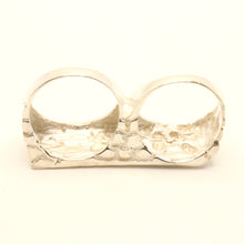 Load image into Gallery viewer, 925 Sterling Silver Rectangular Two Finger (5/8 Inch Wide, Sizes 8-13) Nugget Ring
