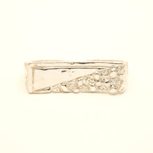 Load image into Gallery viewer, 925 Sterling Silver Rectangular Two Finger (5/8 Inch Wide, Sizes 8-13) Nugget Ring
