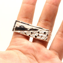 Load image into Gallery viewer, 925 Sterling Silver Rectangular Two Finger (5/8 Inch Wide, Sizes 8-13) Nugget Ring
