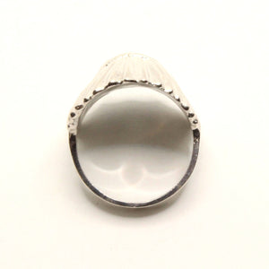 925 Sterling Silver Large Diamond Cut Finish Native American Bonnet Head 15/16 Inch Wide, Sizes 8-13 Ring