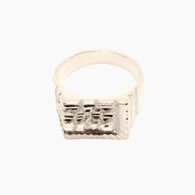 Load image into Gallery viewer, 925 Sterling Silver Large Diamond Cut Finish Square 9/16 Inch Wide, Sizes 8-13 Nugget Ring
