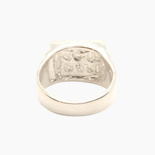 Load image into Gallery viewer, 925 Sterling Silver Large Diamond Cut Finish Square 9/16 Inch Wide, Sizes 8-13 Nugget Ring
