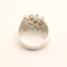 Load image into Gallery viewer, 925 Sterling Silver Detailed Square 5/8 Inch Wide Nugget Ring
