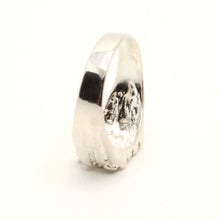 Load image into Gallery viewer, 925 Sterling Silver Slanted Center Stripe 7/16 Inch Wide Nugget Ring
