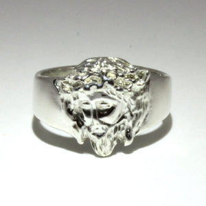 925 Sterling Silver Jesus Christ Crown of Thorns Diamond Cut Finish Ring