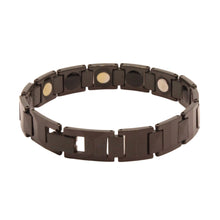 Load image into Gallery viewer, Tungsten Carbide Black Rectangular Faceted Links Magnetic Therapy Bracelet, 1/2 Inch Wide
