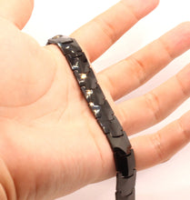 Load image into Gallery viewer, Tungsten Carbide Black Faceted Links Magnetic Therapy Bracelet, 1/2 Inch Wide
