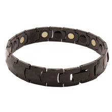 Load image into Gallery viewer, Tungsten Carbide Black Faceted Links Magnetic Therapy Bracelet, 1/2 Inch Wide
