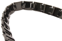 Load image into Gallery viewer, Tungsten Carbide Black Hexagon Faceted Magnetic Therapy Bracelet, 1/2 Inch Wide
