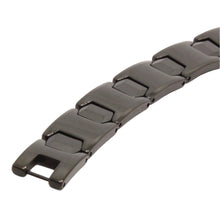 Load image into Gallery viewer, Tungsten Carbide Black Hexagon Faceted Magnetic Therapy Bracelet, 1/2 Inch Wide
