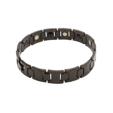 Load image into Gallery viewer, Tungsten Carbide Black Hexagon Faceted Magnetic Therapy Bracelet, 1/2 Inch Wide
