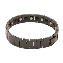 Load image into Gallery viewer, Tungsten Carbide Plain Black Germanium Magnetic Therapy Bracelet, 1/2 Inch Wide
