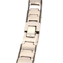 Load image into Gallery viewer, Tungsten Carbide Black Edge Bar Links Magnetic Therapy Bracelet 1/2 Inch Wide
