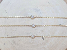 Load image into Gallery viewer, 14K Solid Yellow Gold Bezel Diamond Bracelet Chain
