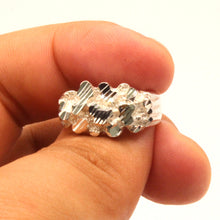 Load image into Gallery viewer, 925 Sterling Silver Diamond Cut Finish 7/16 Inch Wide, Sizes 8-13 Nugget Ring
