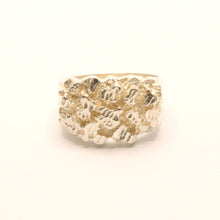 Load image into Gallery viewer, 925 Sterling Silver Diamond Cut Finish 9/16 Inch Wide, Sizes 8-13 Nugget Ring
